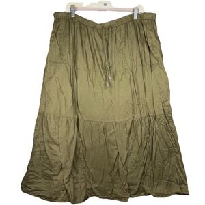 White Stag Boho Maxi Skirt Size XXL/2XG (20) Cotton Fall GREEN
